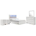 Altyra Queen Panel Storage Bed, Dresser, Mirror and 2 Nightstands