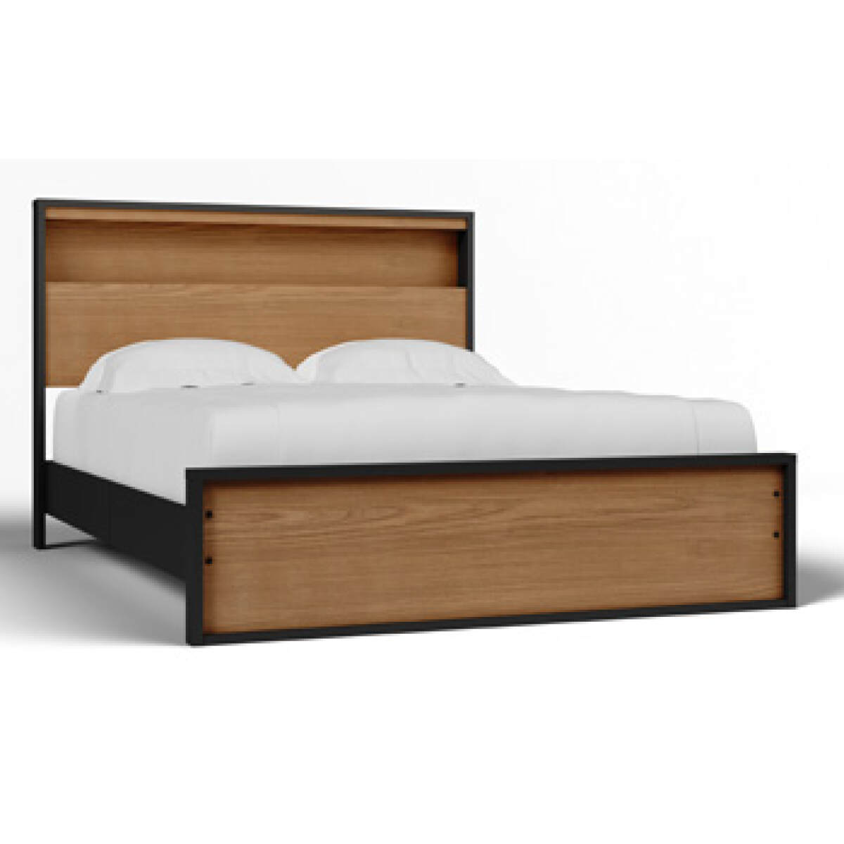 c7aad1b56a3126e7d69bff7447d856ac Kozmour Queen Bookcase Complete Bed Frame - Image 1