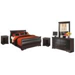 Huey Vineyard Queen Sleigh Bed with Mirrored Dresser and 2 Nightstands - Image 2