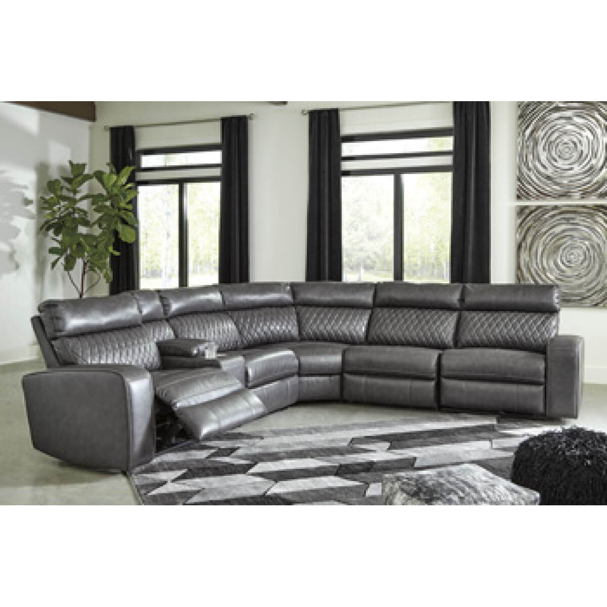 c87fec68377efdbaf6c33611afbabb47 Samperstone 6-Piece Power Reclining Sectional - Image 1