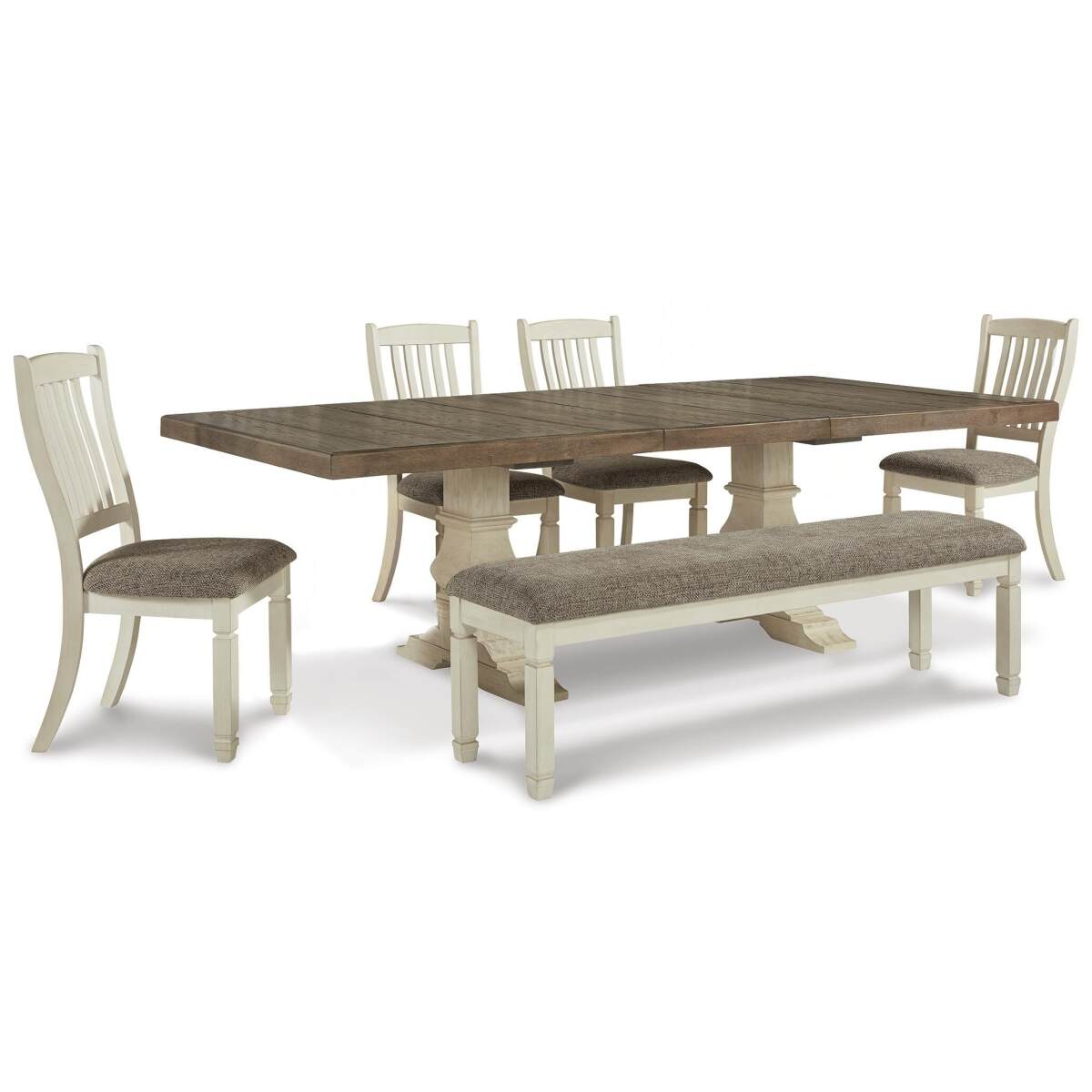 c88057e896f8f005c6922c458cdbd11a Bolanburg Extension Dining Table, 4 Chairs and Bench - Image 1