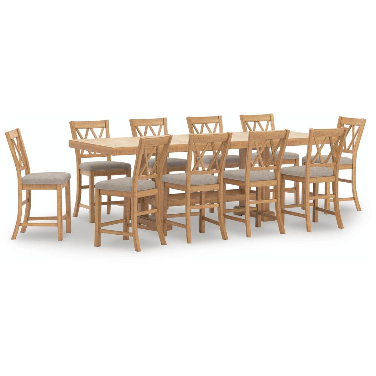 c9bff8d1ecab34fa880056a70c604df1 Havonplane Counter Height Dining Table and 10 Barstools - Image 1