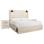 Cambeck King Panel Bed with Storage and 2 Nightstands - Image 2