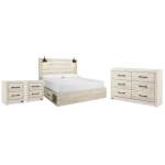 Cambeck King Panel Storage Bed, Dresser and 2 Nightstands
