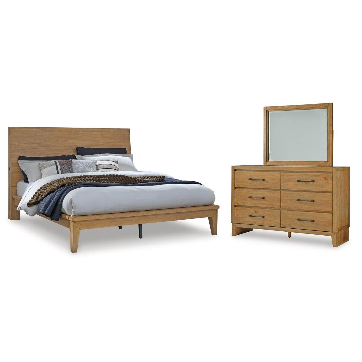 cbae5ae1eaf76a3d1996e7b0845e61a5 Sherbana Queen Panel Bed, Dresser and Mirror - Image 1