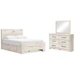 Lawroy Queen Panel Bed with Storage, Dresser and Mirror - Image 2