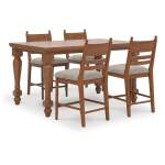 Greddinton Counter Height Dining Table and 4 Barstools