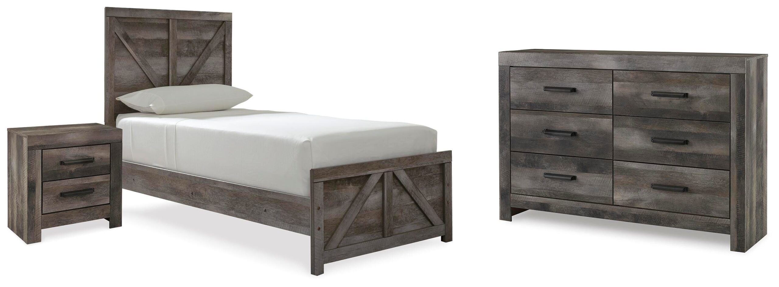 ccedaa67f891e494c5ad03a1f8ceaf7b Wynnlow Twin Panel Bed, Dresser and Nightstand - Image 1