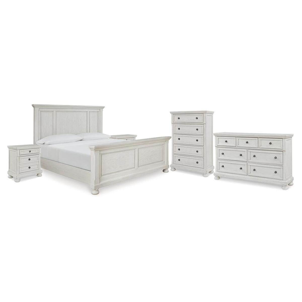 cddbdb3327ba807c730201fc41170968 Robbinsdale Queen Panel Bed, Dresser, Chest and 2 Nightstands - Image 1