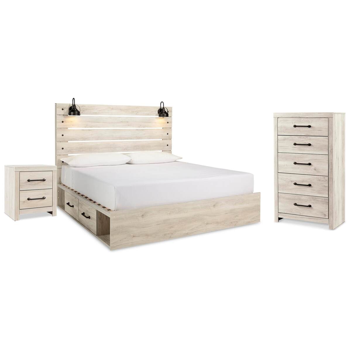 ce7319f382bb03e99578e0ed7409e450 Cambeck King Panel Bed with Storage, Chest and Nightstand - Image 1