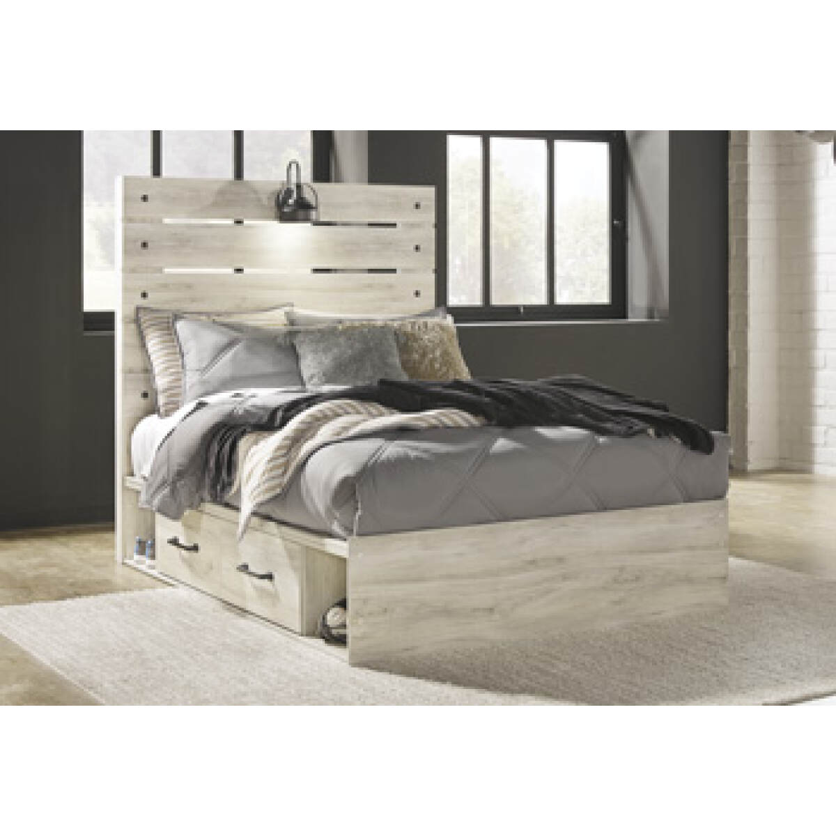 cef5cf3536b8774c1409b71b2a01cdbf Cambeck Full Panel Bed with 4 Storage Drawers - Image 1