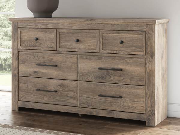 Rusticott Queen Panel Bed, Dresser and Nightstand - Image 25