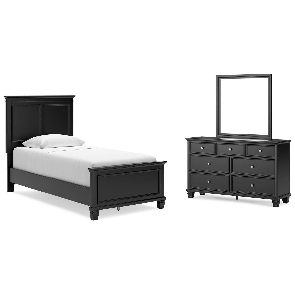 cfde15c78ed45a1485a63ab8c362a845 Lanolee Twin Panel Bed, Dresser and Mirror - Image 1