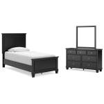 Lanolee Twin Panel Bed, Dresser and Mirror