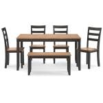 Gesthaven Dining Table with 4 Chairs and Bench (Set of 6) - Image 4
