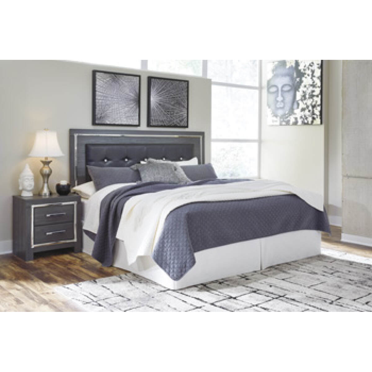 d0291bf2e9d2cc39076b6e41ccdf63d6 Lodanna King/California King Upholstered Panel Headboard - Image 1