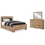 Hyanna Queen Panel Bed with 2 Side Storage, Dresser and Mirror - Image 2