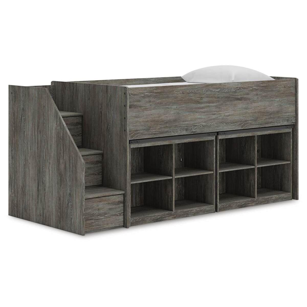 d25cb047567de34e580d6844fbe318dd Frandern Twin Loft Bed with Bookcase Storage - Image 1