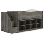 Frandern Twin Loft Bed with Bookcase Storage