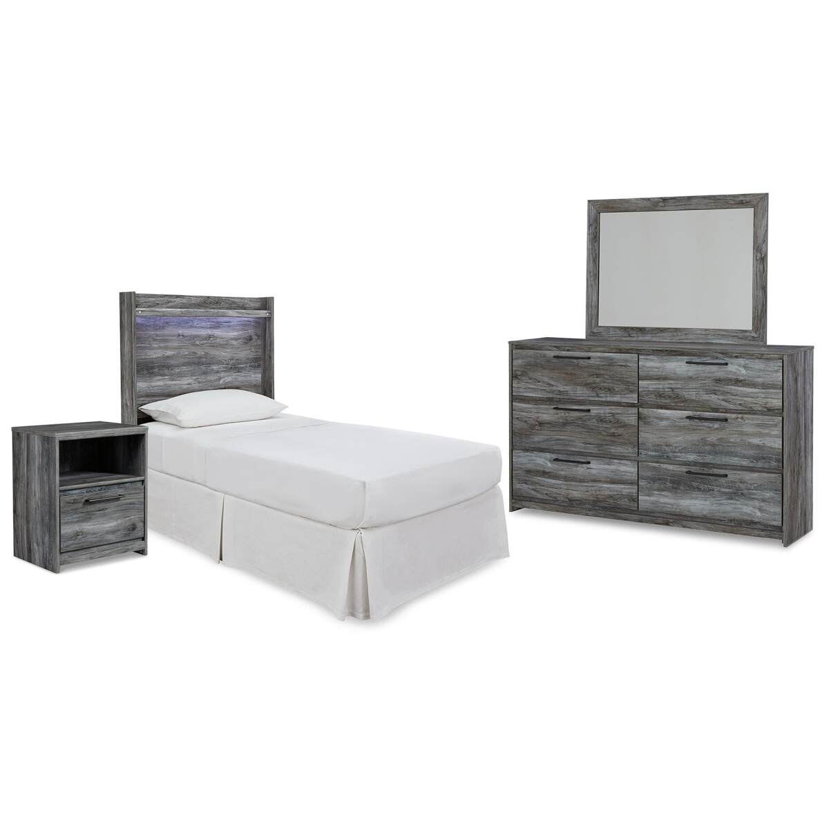 d36d85ac2778e88b1c64d3c919fd05fb Baystorm Twin Panel Bed Headboard, Dresser, Mirror and Nightstand - Image 1