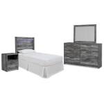 Baystorm Twin Panel Bed Headboard, Dresser, Mirror and Nightstand
