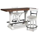 Valebeck Counter Height Dining Table and 2 Barstools