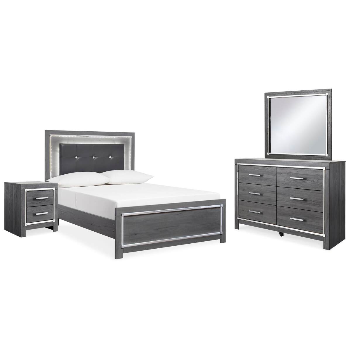 d41318d3f75ab8c950ffffa240edd97a Lodanna Full Upholstered Panel Bed, Dresser, Mirror, and Nightstand - Image 1
