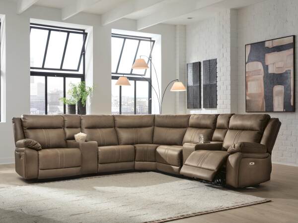 Max-Momentum 7-Piece Power Reclining Sectional with Audio Consoles - Image 3