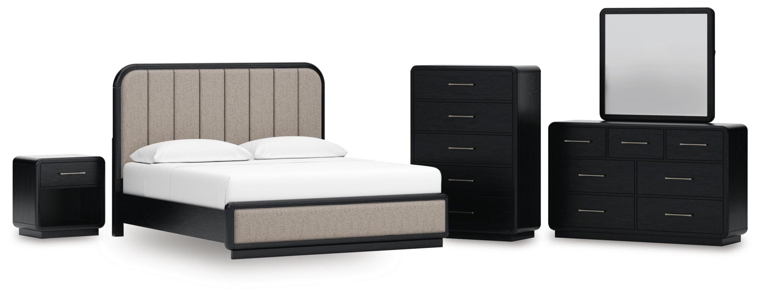d5295b1c5fa6077c242ecce267333cbc Rowanbeck King Panel Bed, Dresser, Mirror, Chest and Nightstand - Image 1