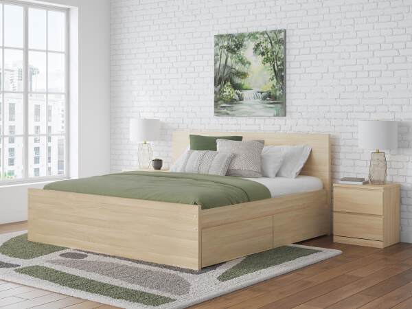 Onita King Panel Platform Bed with 2 Side Storage - Image 3