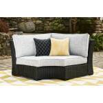 Beachcroft Outdoor Curved Corner Chair with Cushion - Image 3