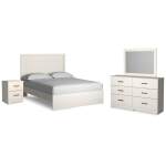 Stelsie Queen Panel Bed with Dresser, Mirror and Nightstand