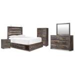 Drystan Queen Panel Storage Bed, Dresser, Mirror, Chest and Nightstand