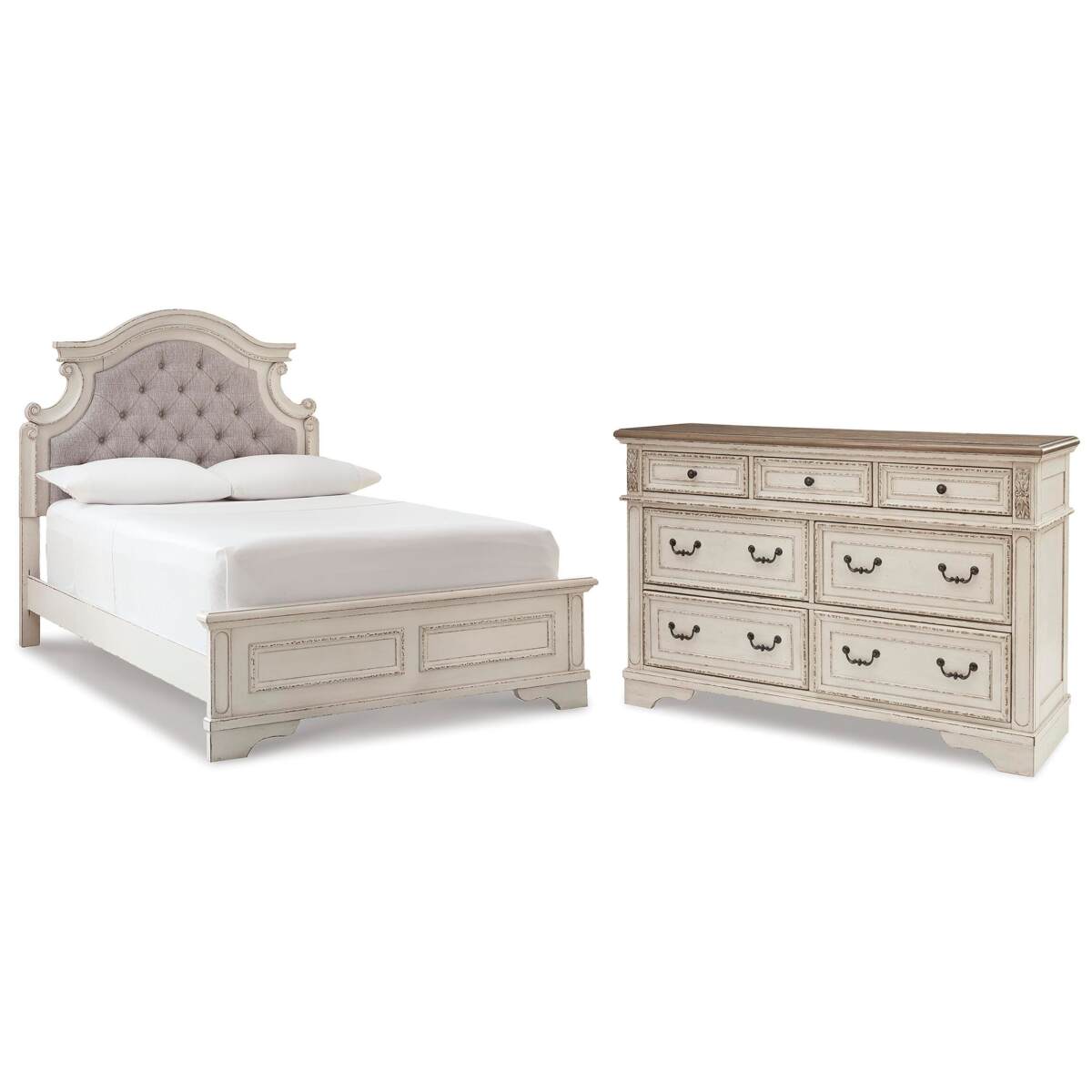 d7b106ce8470d535e67c02fec5a137b8 Realyn Full Upholstered Panel Bed and Dresser - Image 1