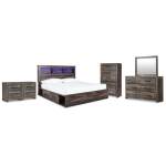 Drystan King Bookcase Storage Bed, Dresser, Mirror, Chest and 2 Nightstands