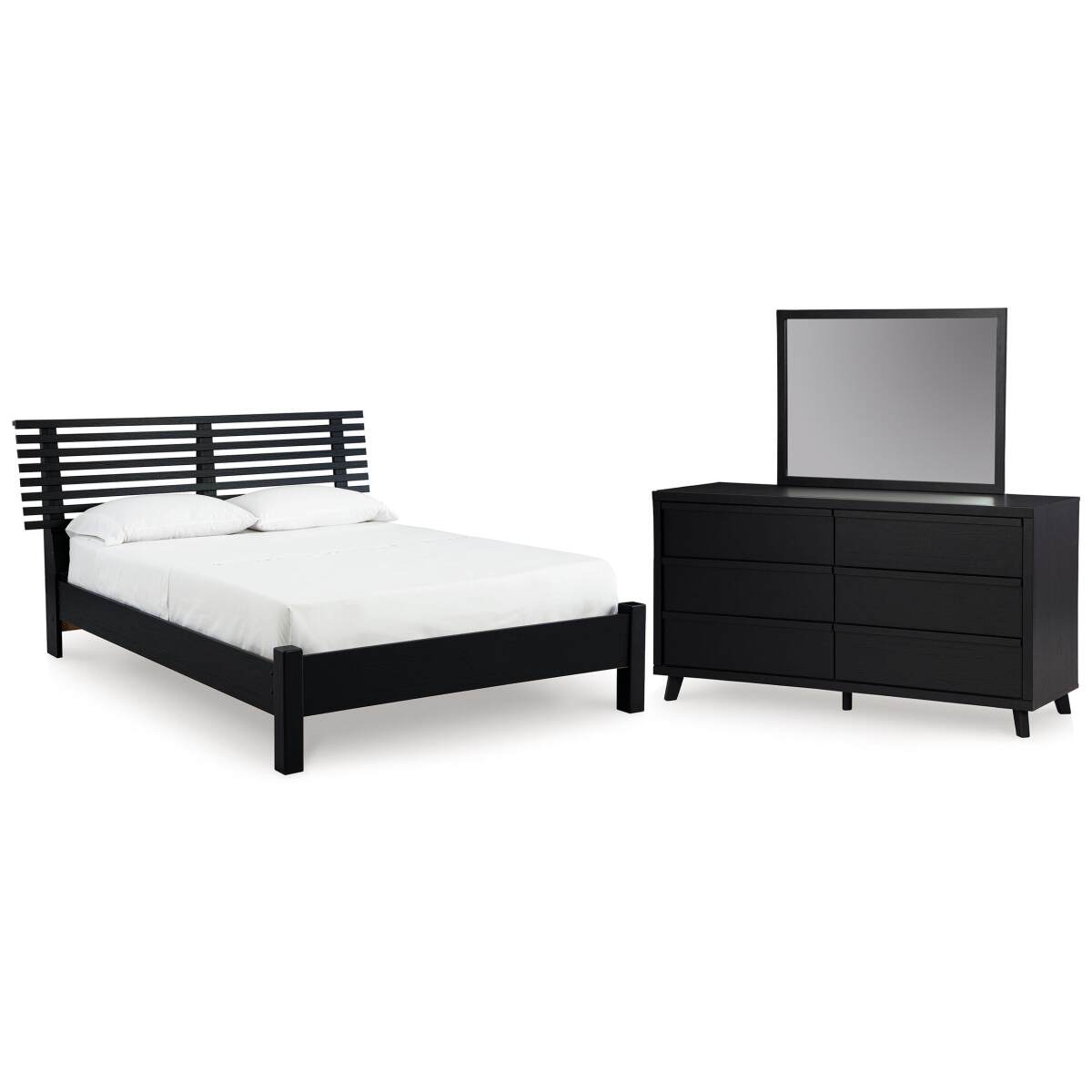 d7f33614a21cef3a558b5fcc7a3f1466 Danziar Full Panel Slat Bed, Dresser and Mirror - Image 1