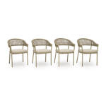 Orchard Beach Outdoor Arm Chair with Cushion (Set of 4)