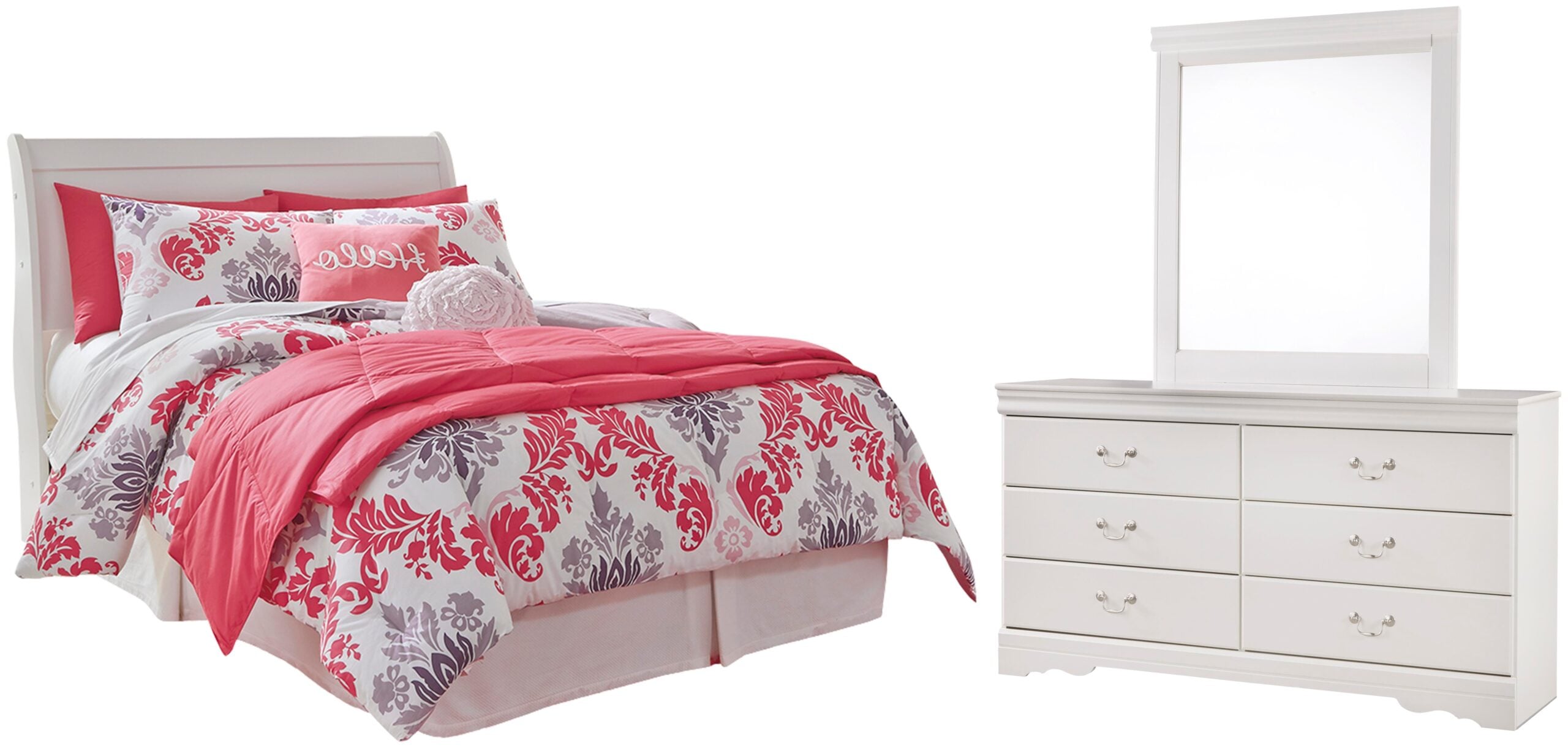 d8772dffc777e0512f69004aea4df38c Anarasia Full Sleigh Headboard, Dresser and Mirror - Image 1