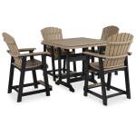 Fairen Trail Outdoor Counter Height Dining Table with 4 Barstools