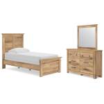 Makidern Twin Panel Bed, Dresser and Mirror