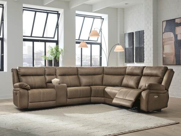Max-Momentum 6-Piece Power Reclining Sectional with Audio Console - Image 3