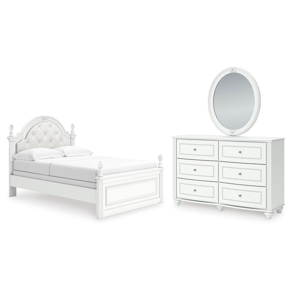 db42c246d112d6713e14ad84d73ac039 Kozlani Full Upholstered Panel Bed, Dresser and Mirror - Image 1