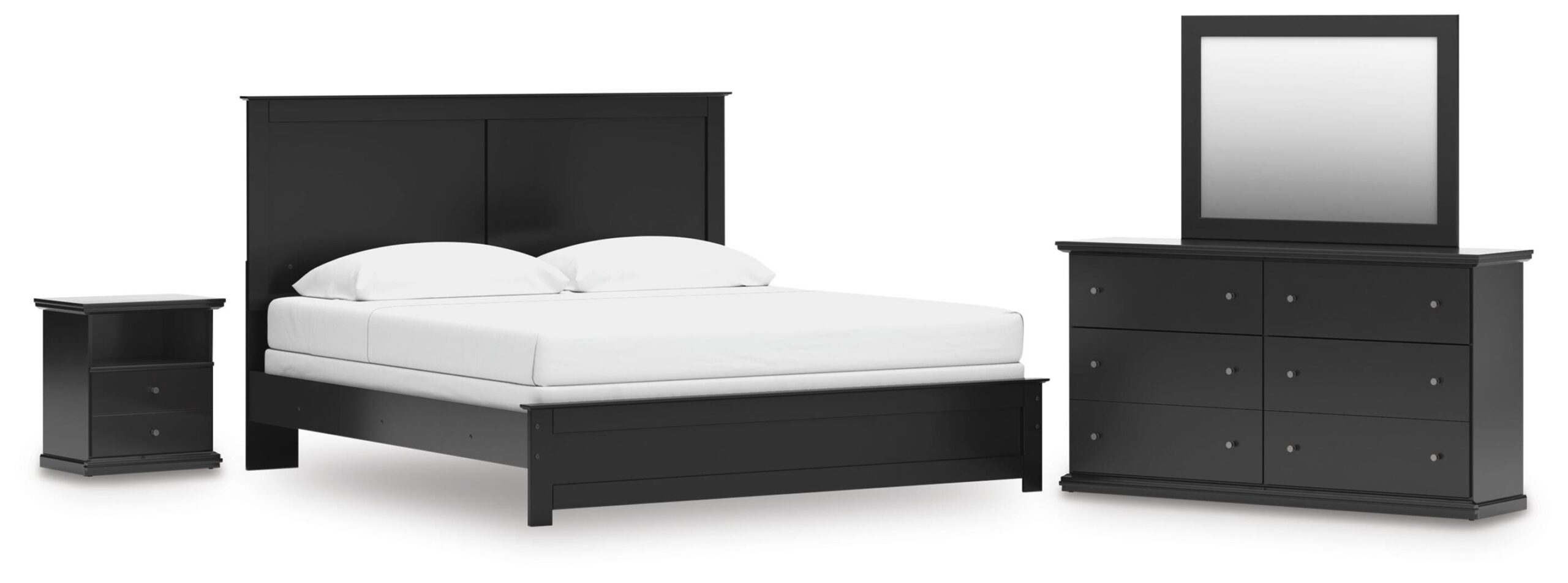 db64d5ac7c680133c28cb097c95c0ba7 Maribel King Panel Bed, Dresser, Mirror and Nightstand - Image 1