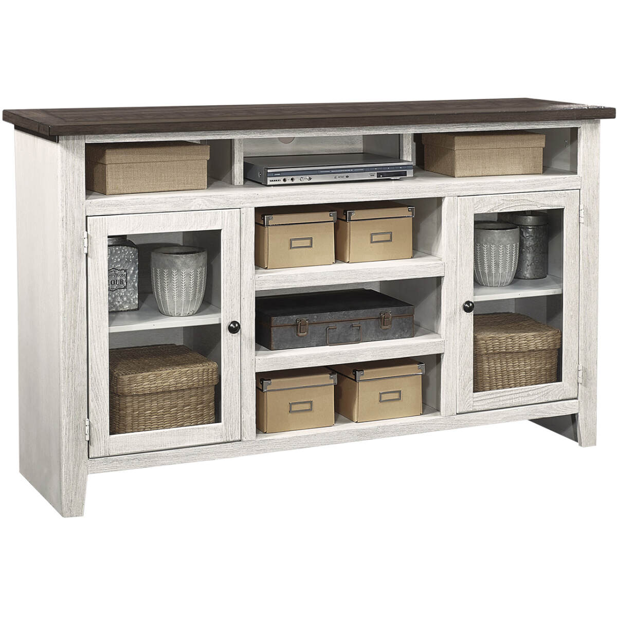 db70a368122836550a4c83d054b83454 Eastport 65" Highboy Console W/ 2 Doors WME1244-DWT - Image 1