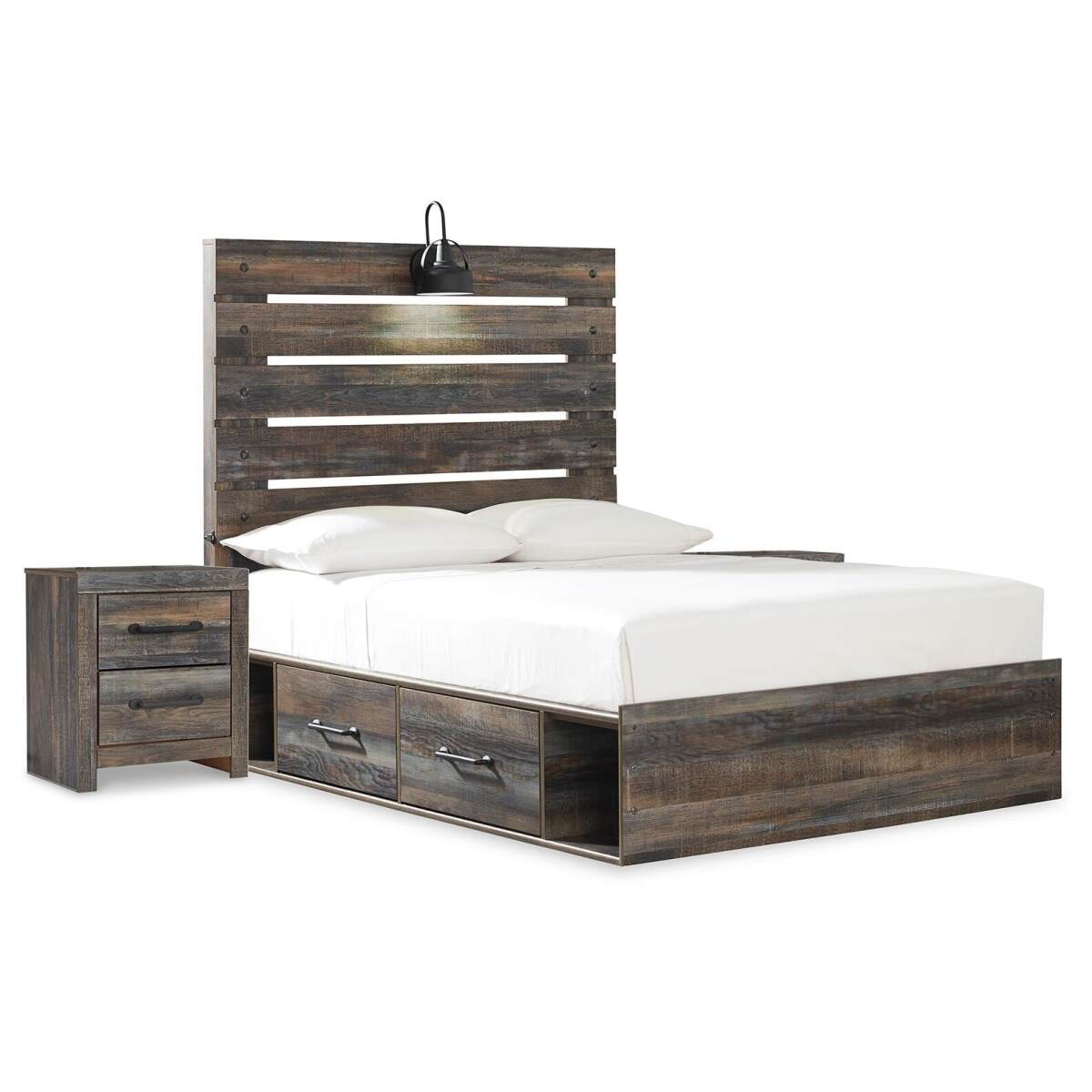 de0f88341ad05fb22b580b20ebfd438a Drystan Full Panel Bed and 2 Nightstands - Image 1
