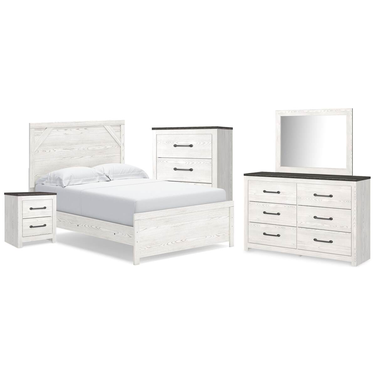 de7b89b4ae71bfa72a2a005f99c3742c Gerridan Full Panel Bed, Dresser, Mirror, Chest and Nightstand - Image 1