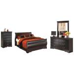 Huey Vineyard Queen Sleigh Bed with Dresser, Mirror and Chest of Drawers