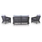 Bridges Beach Outdoor Love/Chairs/Table Set (Set of 4) - Image 5