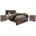 Derekson Queen Panel Storage Bed and 2 Nightstands