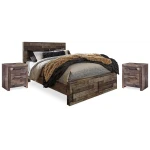 Derekson Queen Panel Storage Bed and 2 Nightstands
